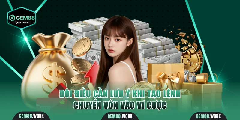 Nạp Tiền Gem88 - Cách Tạo Lệnh Chuyển Vốn Thành Công 100% Đôi điều cần lưu ý khi tạo lệnh chuyển vốn